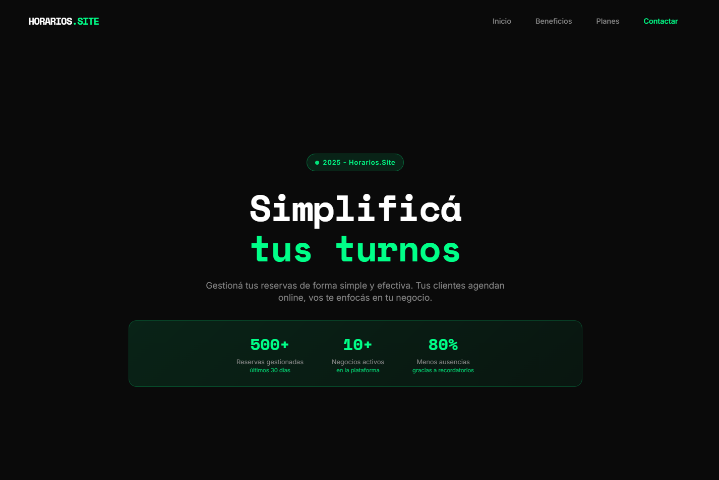 Horarios Site